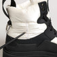 Black White Padded Lace Up Short Boots Shoes