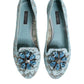 Blue Lace Crystal Ballet Flats Loafers Shoes
