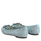 Blue Lace Crystal Ballet Flats Loafers Shoes