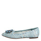 Blue Lace Crystal Ballet Flats Loafers Shoes