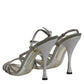 Silver Strass Ankle Strap Heels Sandals Shoes
