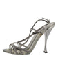 Silver Strass Ankle Strap Heels Sandals Shoes
