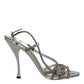 Silver Strass Ankle Strap Heels Sandals Shoes