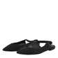 Black Crystal Charmeuse Slingback Shoes