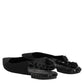 Black Crystal Charmeuse Slingback Shoes