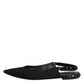 Black Crystal Charmeuse Slingback Shoes