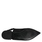 Black Crystal Charmeuse Slingback Shoes