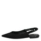 Black Crystal Charmeuse Slingback Shoes