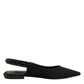 Black Crystal Charmeuse Slingback Shoes