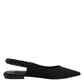 Black Crystal Charmeuse Slingback Shoes