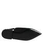 Black Crystal Charmeuse Slingback Shoes