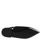 Black Crystal Charmeuse Slingback Shoes