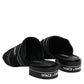 Black Slides Slip On Sandals Shoes