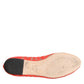 Orange Lace Crystal Ballet Flats Loafers Shoes