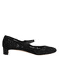 Black Vally Taormina Floral Lace Pumps Shoes
