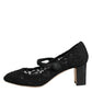 Black Mary Jane Taormina Lace Pumps Shoes