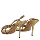 Gold Strass Ankle Strap Heels Sandals Shoes