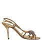 Gold Strass Ankle Strap Heels Sandals Shoes