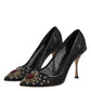 Black Sacred Heart Stiletto Heels Pumps Shoes