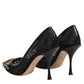 Black Sacred Heart Stiletto Heels Pumps Shoes