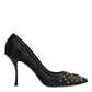 Black Sacred Heart Stiletto Heels Pumps Shoes