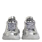Silver Leather Super Queen Sneakers Shoes