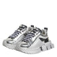 Silver Leather Super Queen Sneakers Shoes