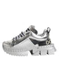 Silver Leather Super Queen Sneakers Shoes