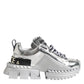 Silver Leather Super Queen Sneakers Shoes