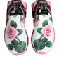 White Rose Print Sorrento Sneakers Shoes