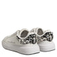 White Rhinestone Embellished Sneakers Shoes