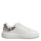 White Rhinestone Embellished Sneakers Shoes