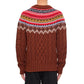 Fair Isle Intarsia Cable-knit Wool Jumper
