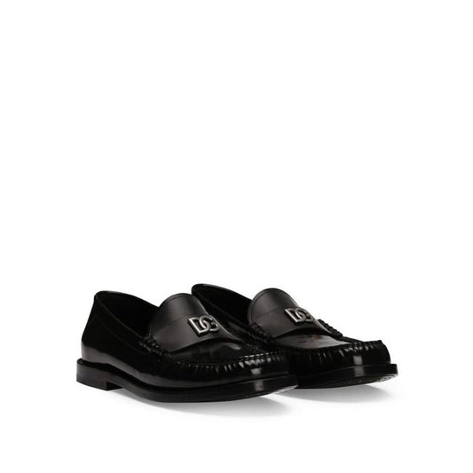Leather Logo Loafers
