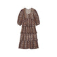 Pleated Georgette Leopard Midi Dress
