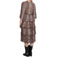 Pleated Georgette Leopard Midi Dress