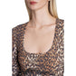 Pleated Georgette Leopard Midi Dress