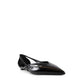 Brushed Leather Cut-Out Ballerina Flats
