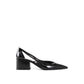 Brushed Leather Cut-Out Pumps
