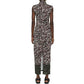 Knit-Print Long Dress