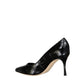 Godiva 075 Croc-Effect Leather Pumps