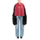 Faux Fur Trimmed Leather Cape Jacket