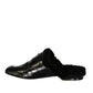 Leather Fur Mules