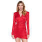 Red Polyester Women Dress