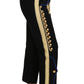 Elegant Black Military Embellished Pants