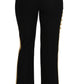 Elegant Black Military Embellished Pants