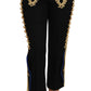 Elegant Black Military Embellished Pants