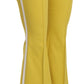 Yellow Flared Bootcut Capri Cotton Pants