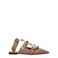 Pink Leather Flat Sandals