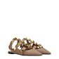 Pink Leather Flat Sandals